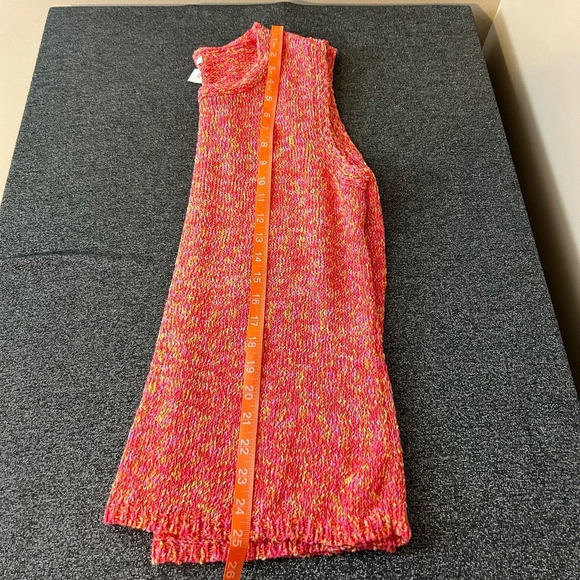 Coldwater Creek Sleeveless Knit Sweater Multicolor Orange Pink Yellow Size L - Picture 6 of 8